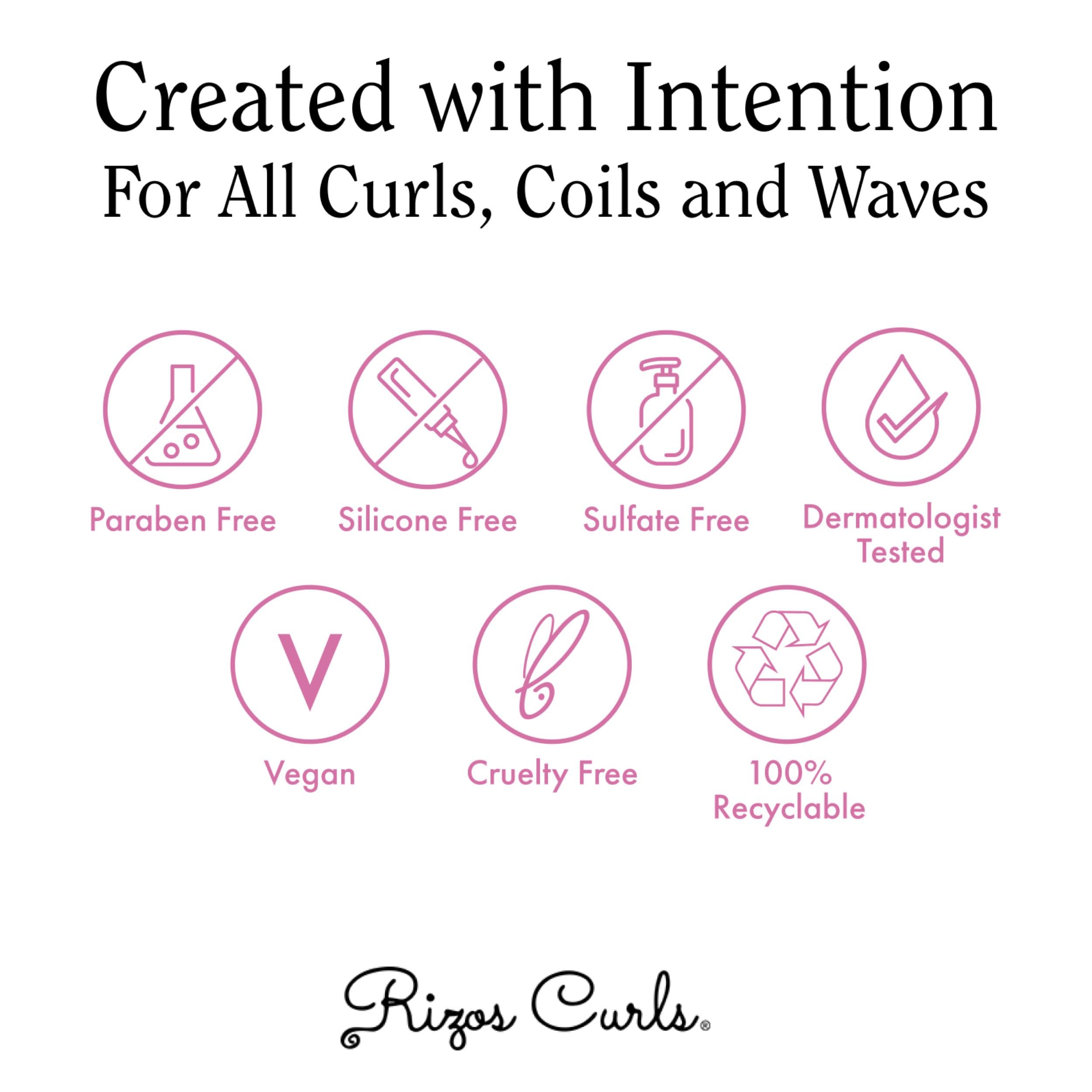 Rizos Curls Curl Definition Closeup highlights defined, bouncy curls with healthy-looking shine.