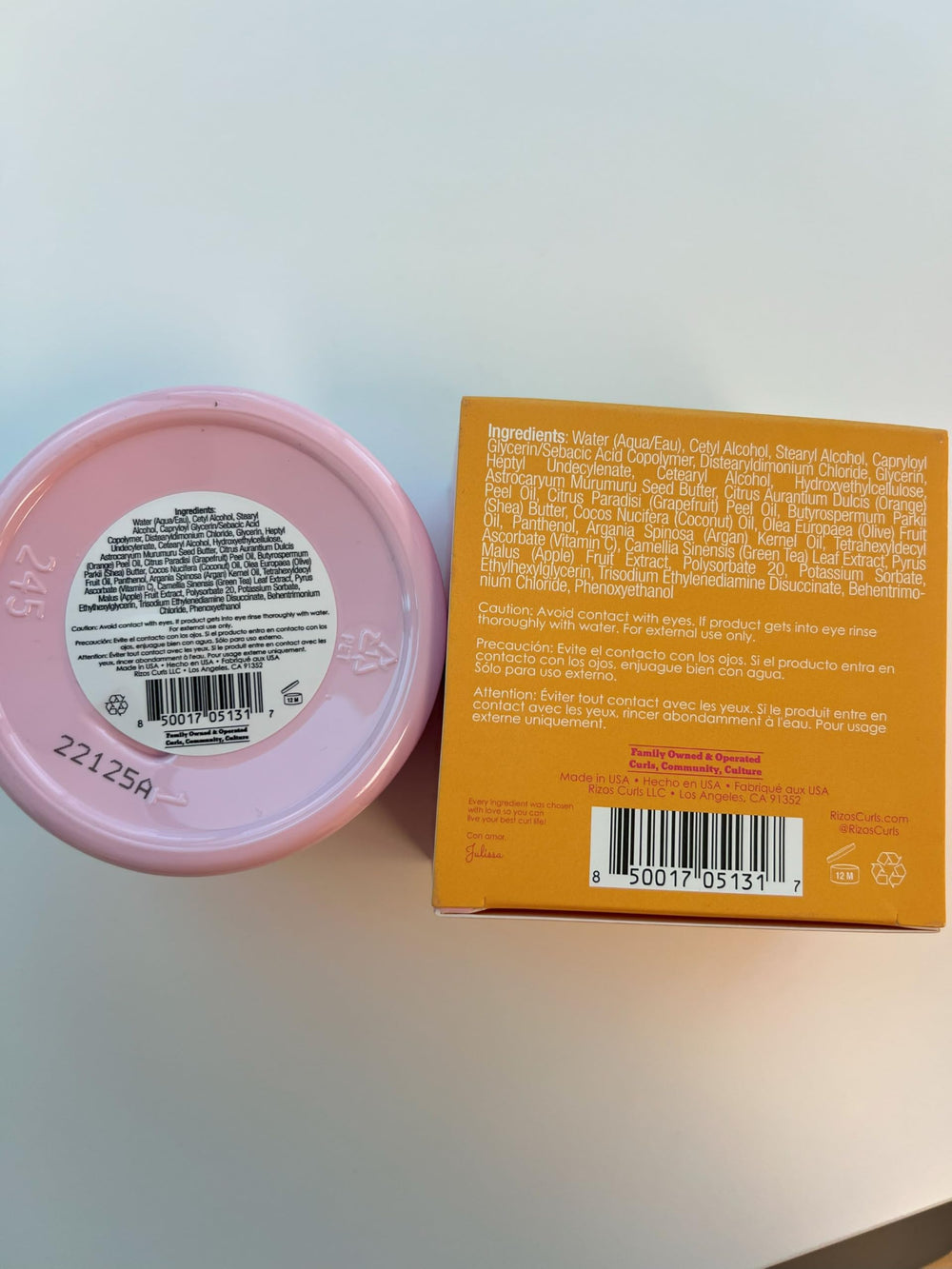 Rizos Curls Vitamin C Hair Repair Mask citrus scent hints