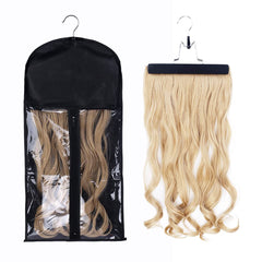 RJMBMUP hair extensions hanger shows organized storage for wigs