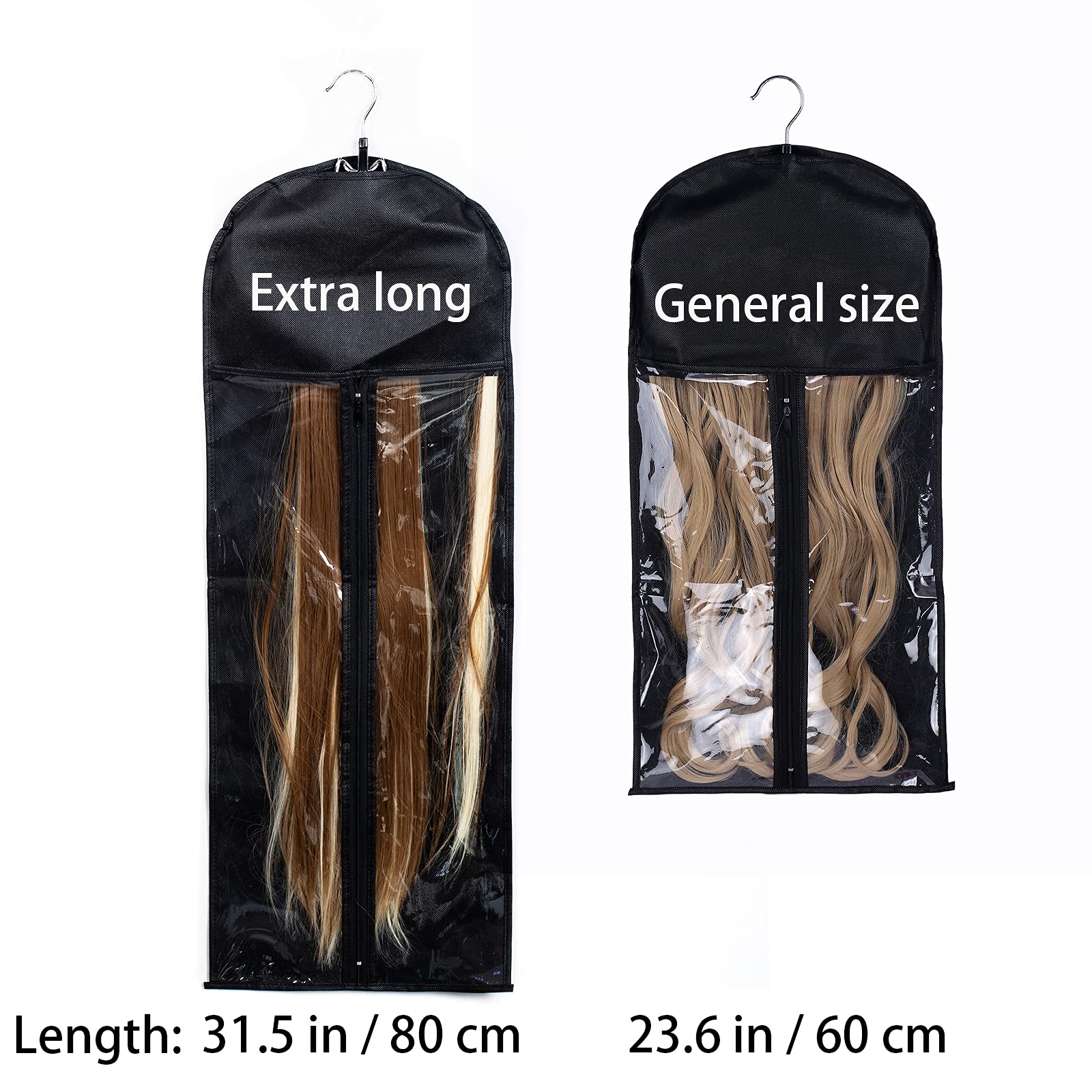 RJMBMUP wig and bundle storage case in black keeps pieces tidy.