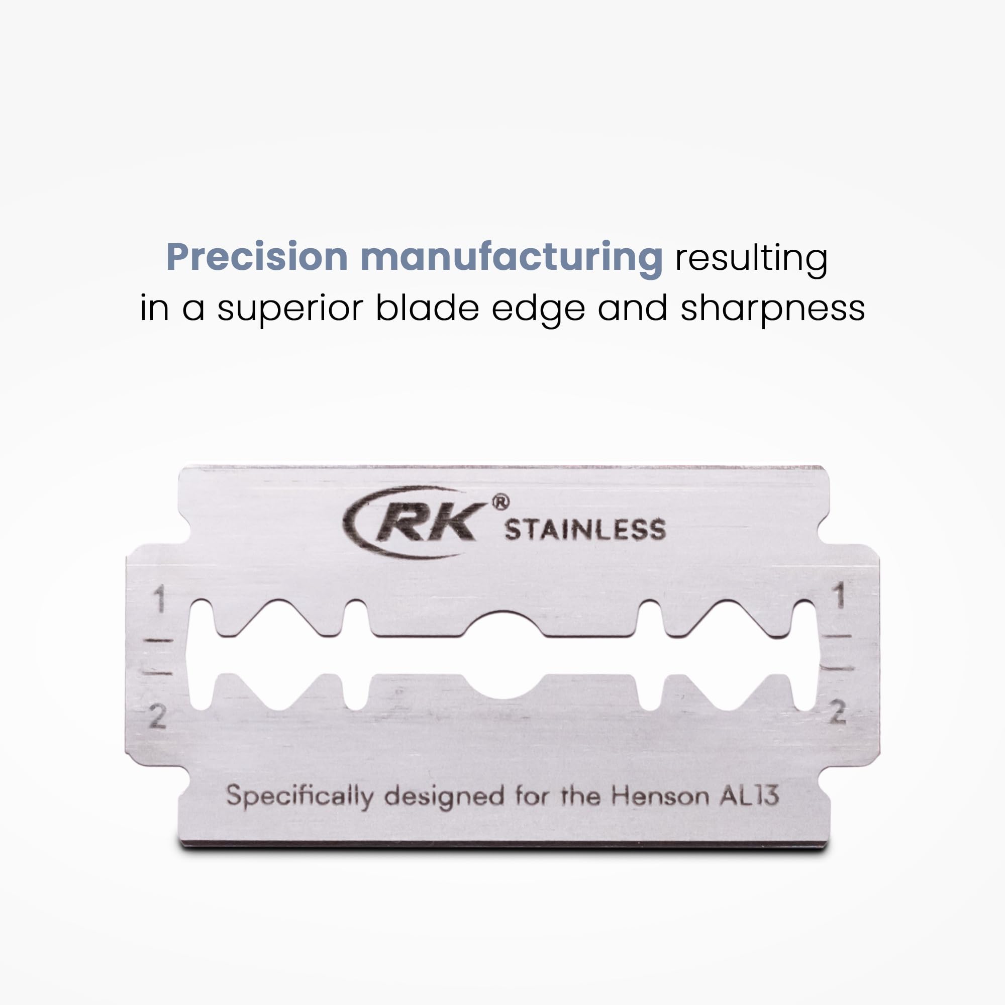 RK blade edge sharpness detail indicating a smooth shave.