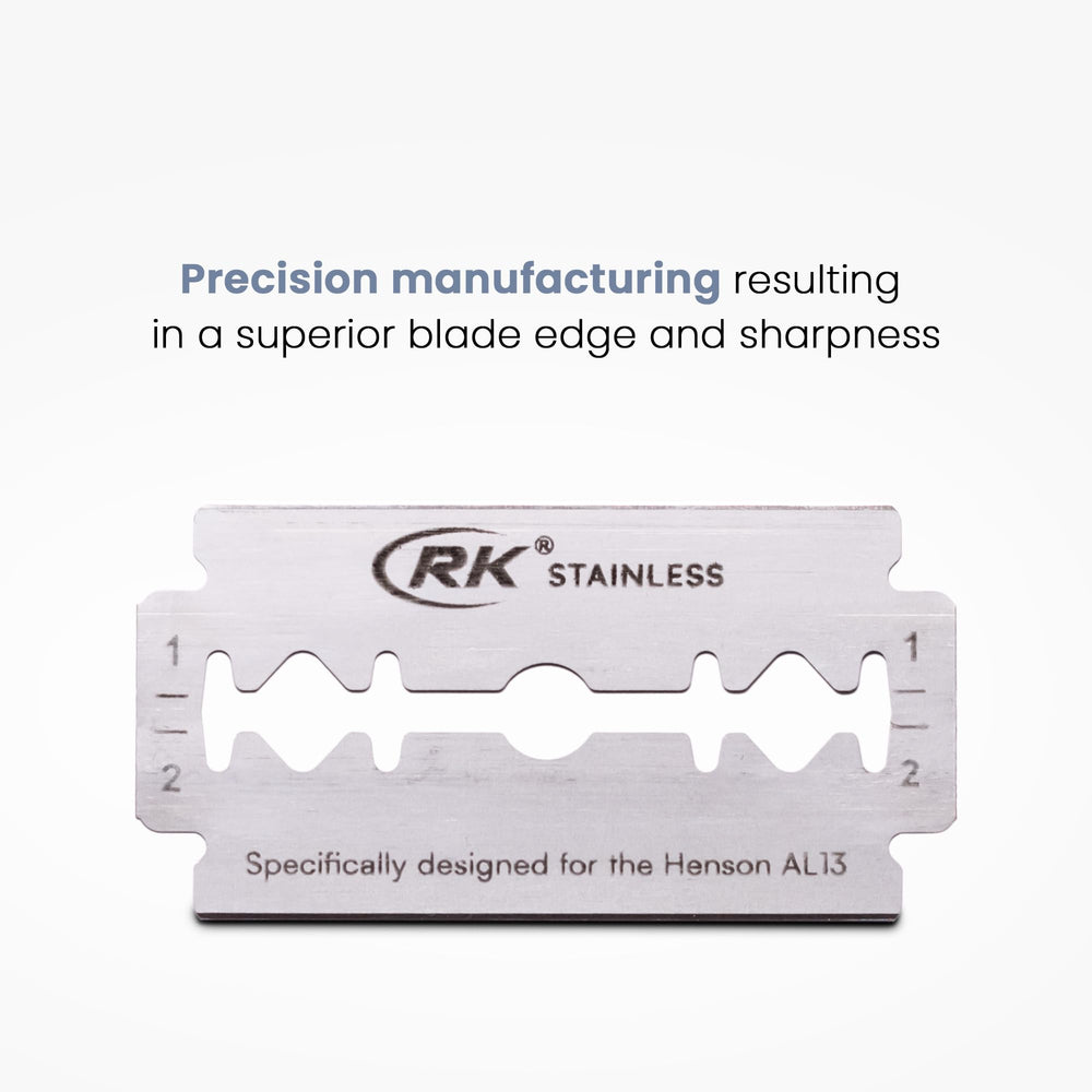 RK blade edge sharpness detail indicating a smooth shave.