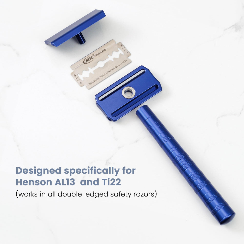 RK Shaving blade pack front view shows value and packaging.