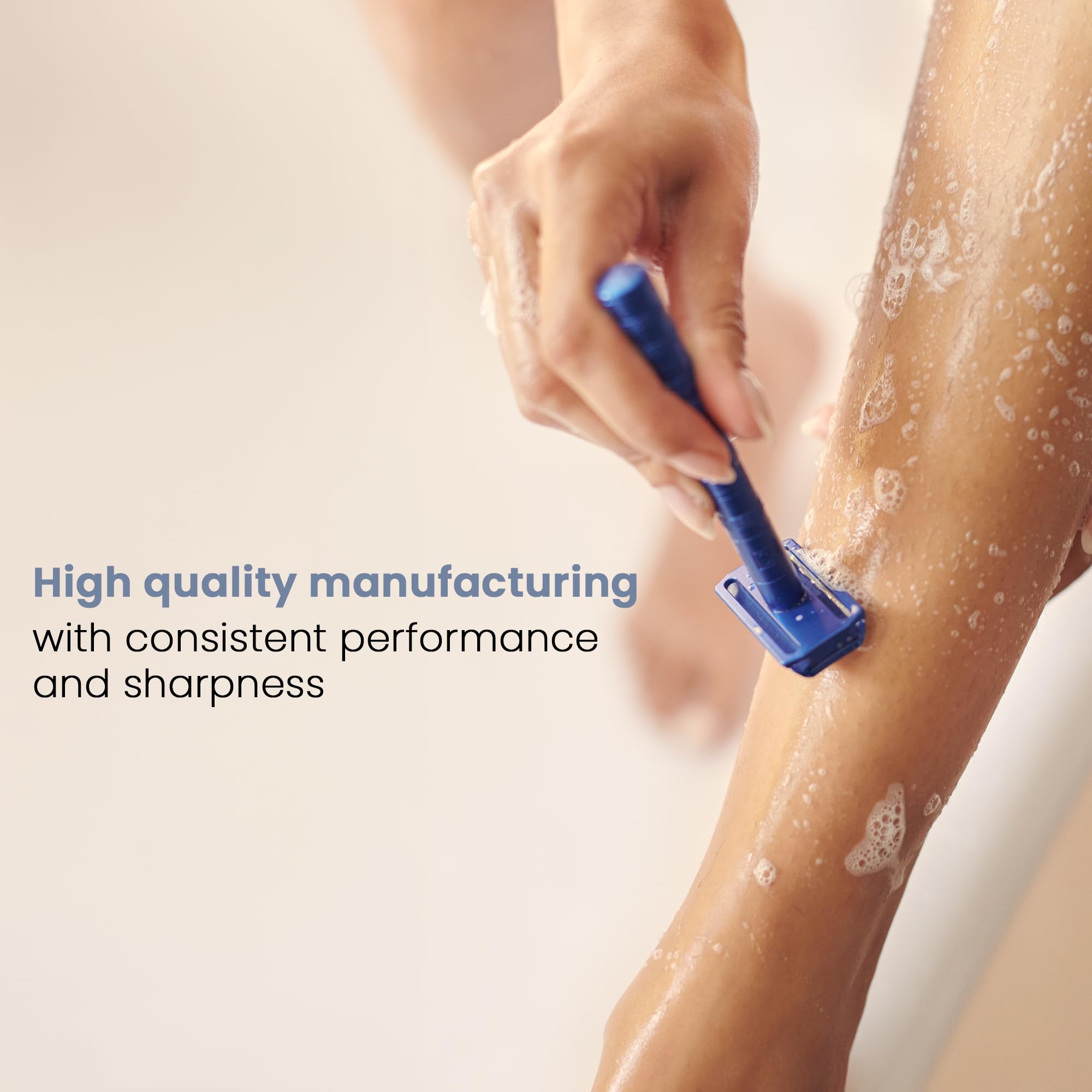 RK Shaving blade stainless steel close-up highlighting durability.
