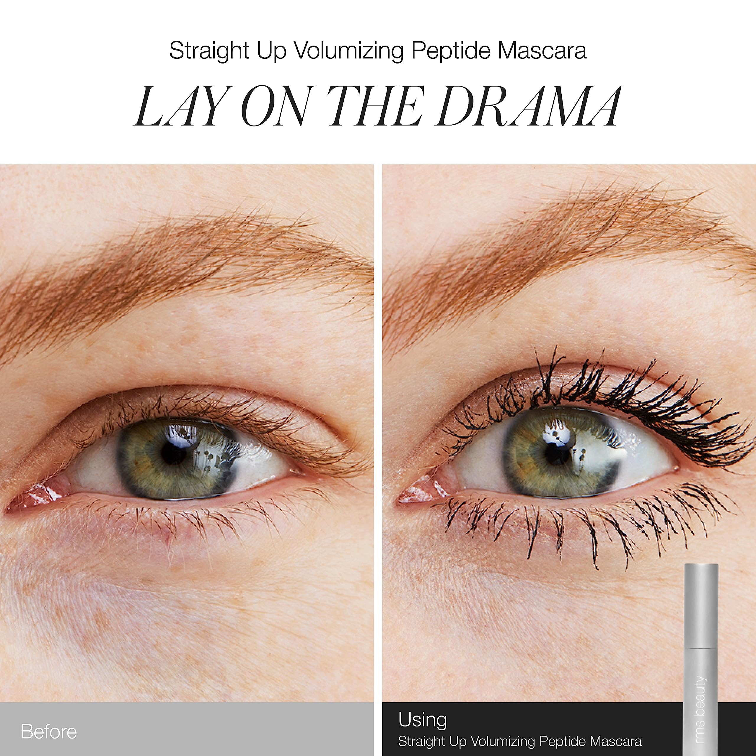 RMS Beauty Straight Up Volumizing Mascara: packaging de lujo para un ritual diario