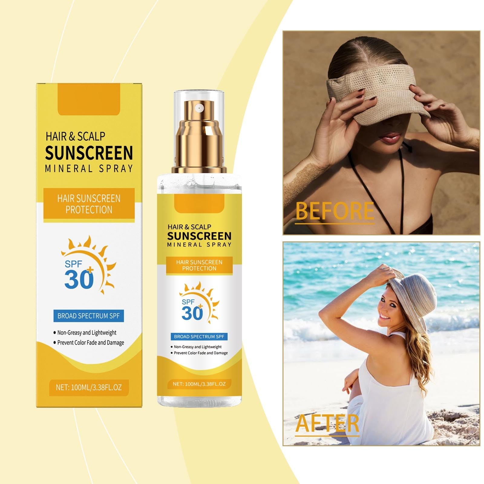 Protección de color en cabello teñido con RnemiTe-amo frente al sol.
