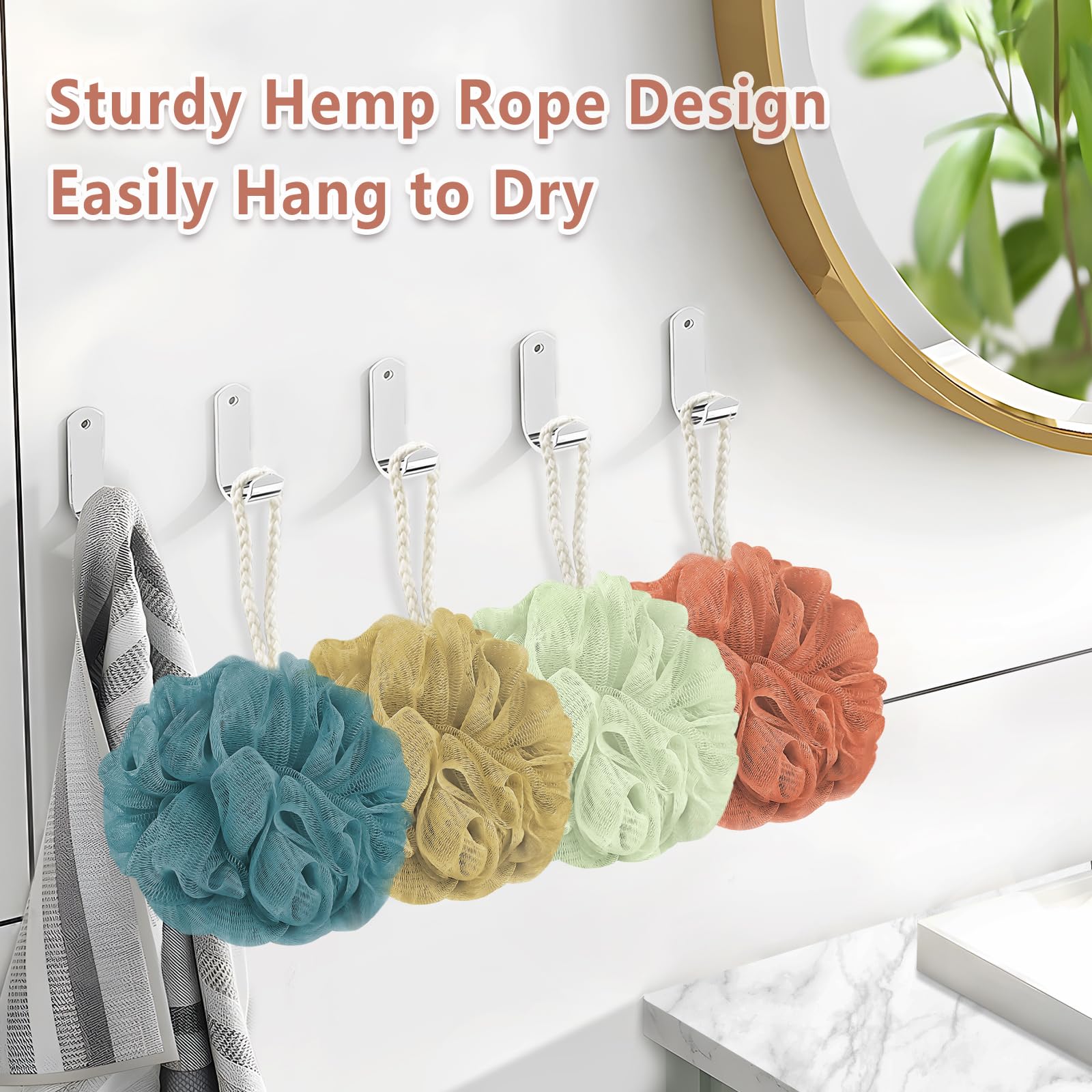 RNOAFMU shower loofah in green spreads soap evenly for a refreshing wash