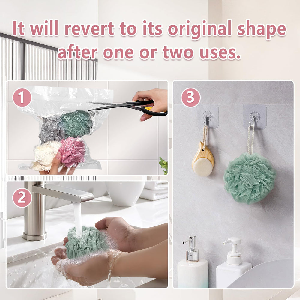 RNOAFMU loofah pack—vacuum-sealed freshness before first use.