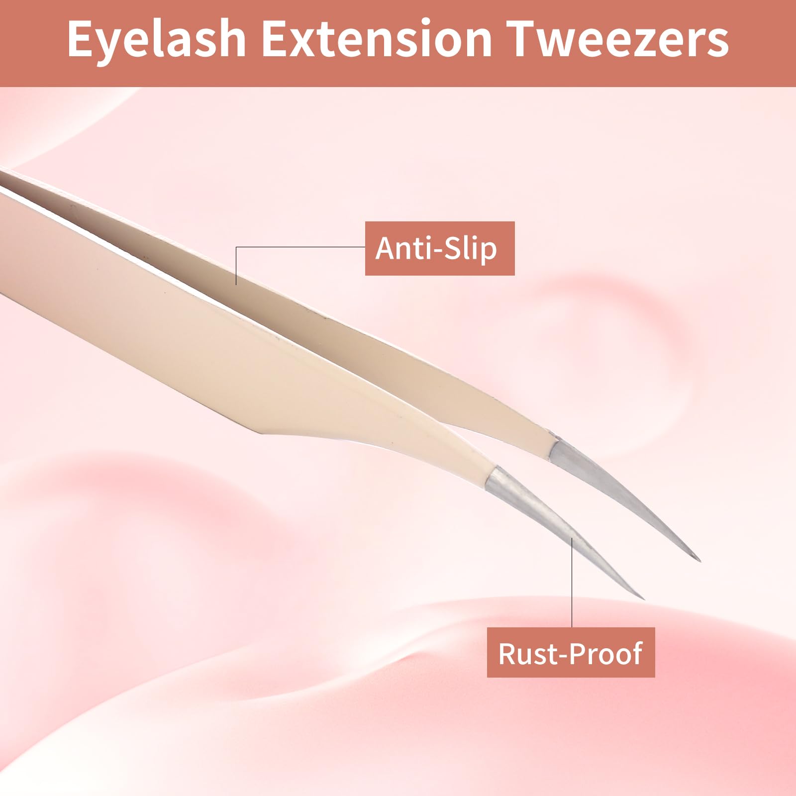 Rnodoilkfly multi-purpose tweezers for jewelry, electronics, and lashes.