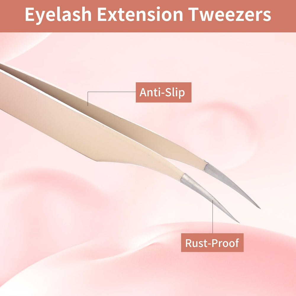 Rnodoilkfly multi-purpose tweezers for jewelry, electronics, and lashes.