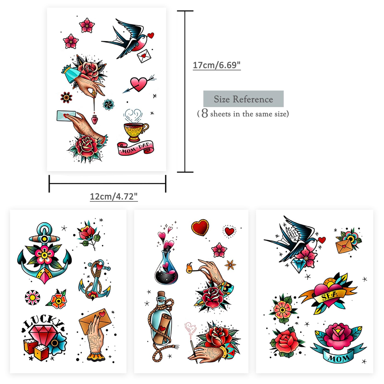 Roarhowl American retro patterns tattoo pack for vintage looks