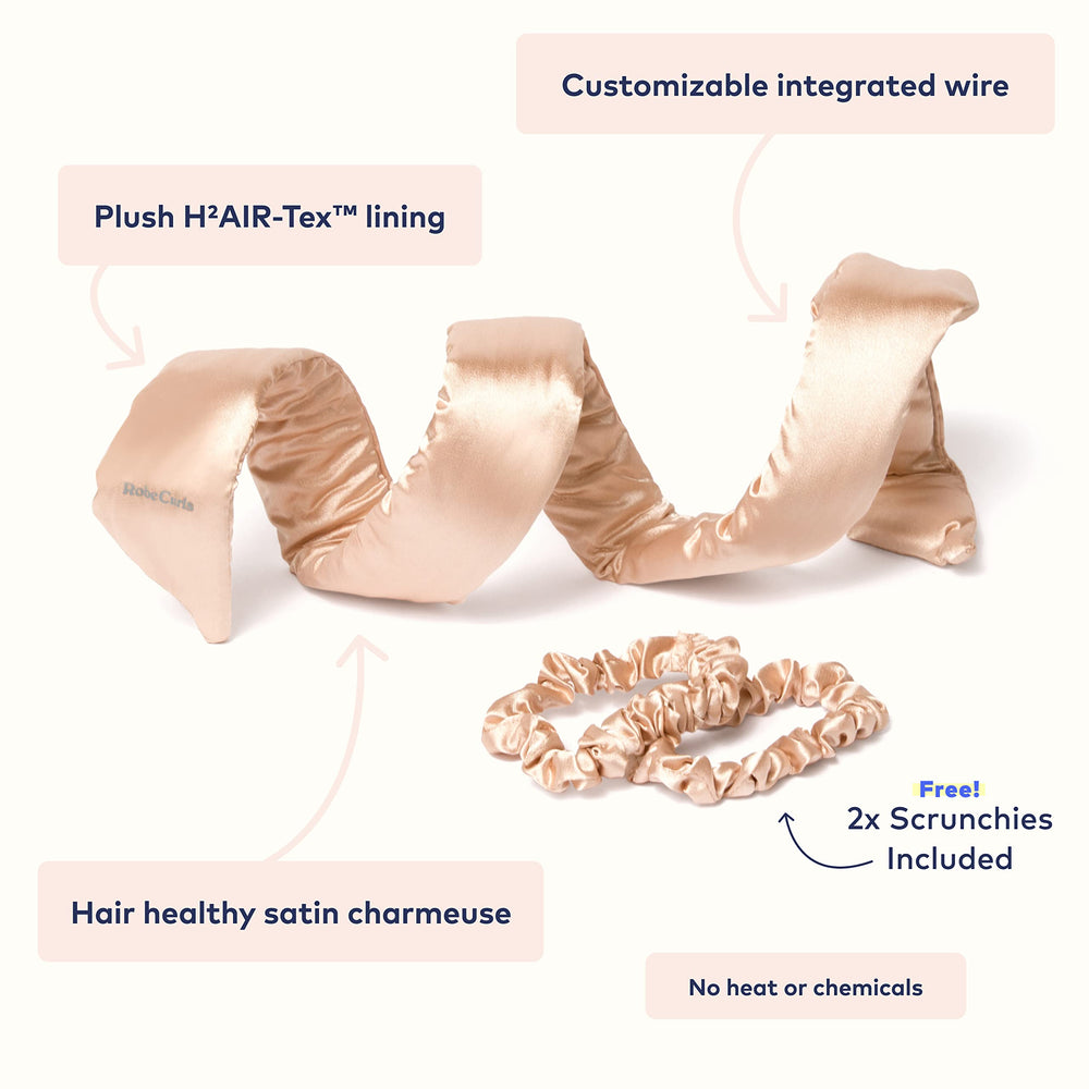 RobeCurls patented wire tab system keeps hair secure for consistent curls.