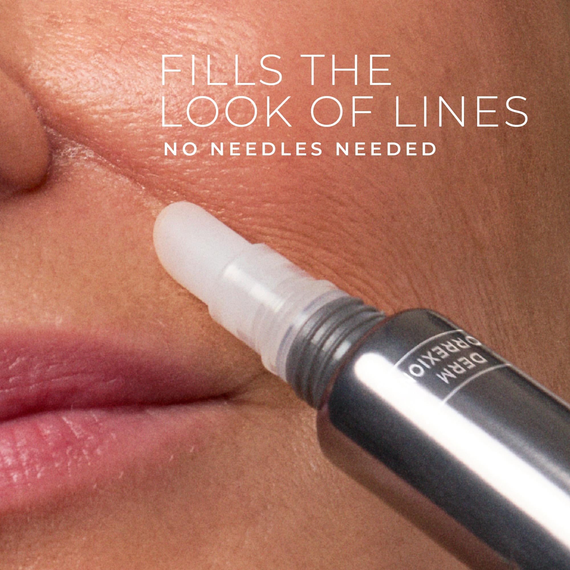 RoC Derm Correxion Fill + Treat serum application image shows easy line targeting.