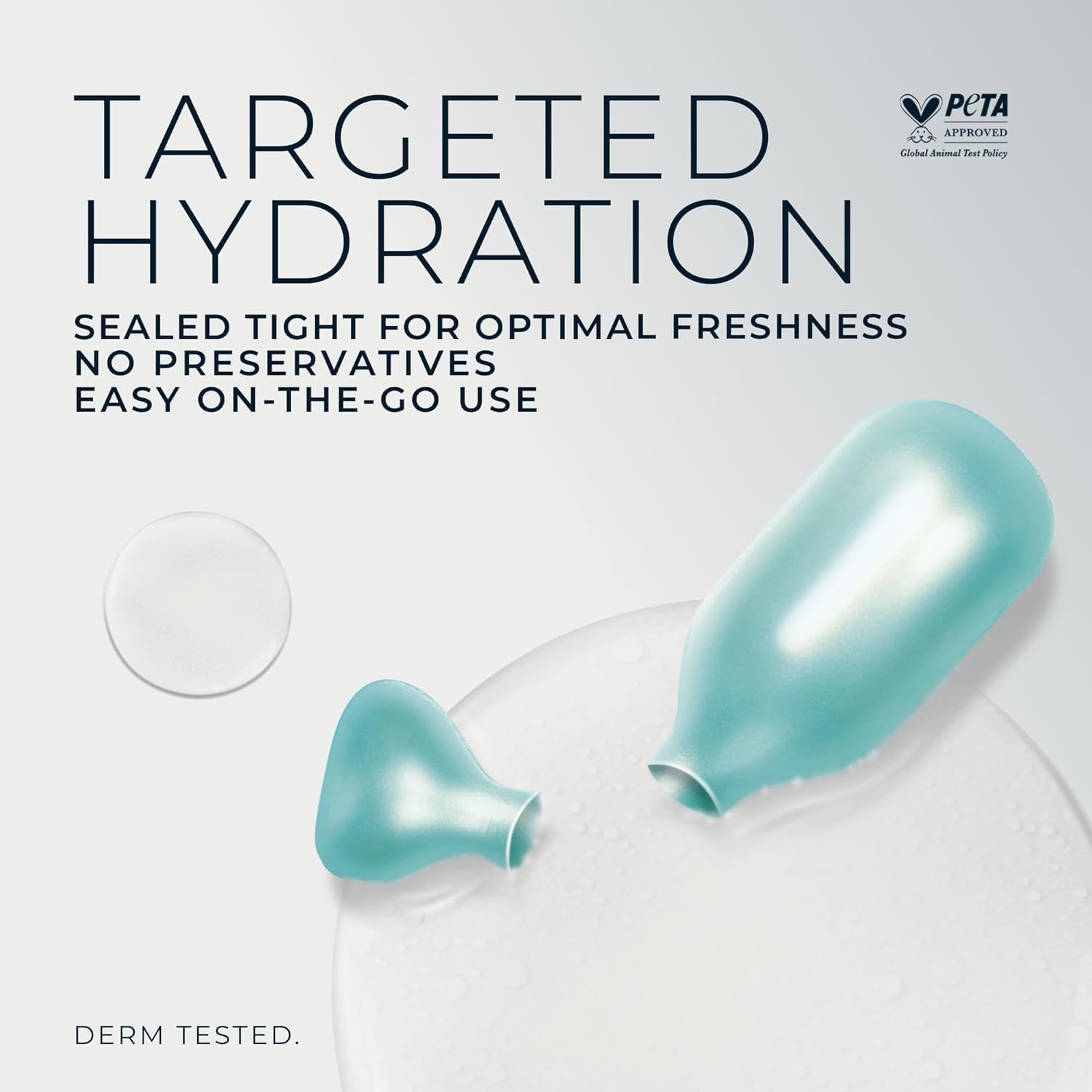 RoC bottle with product visible alongside dewy-looking skin