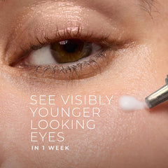 Close-up of RoC eye cream application showing smooth hydration