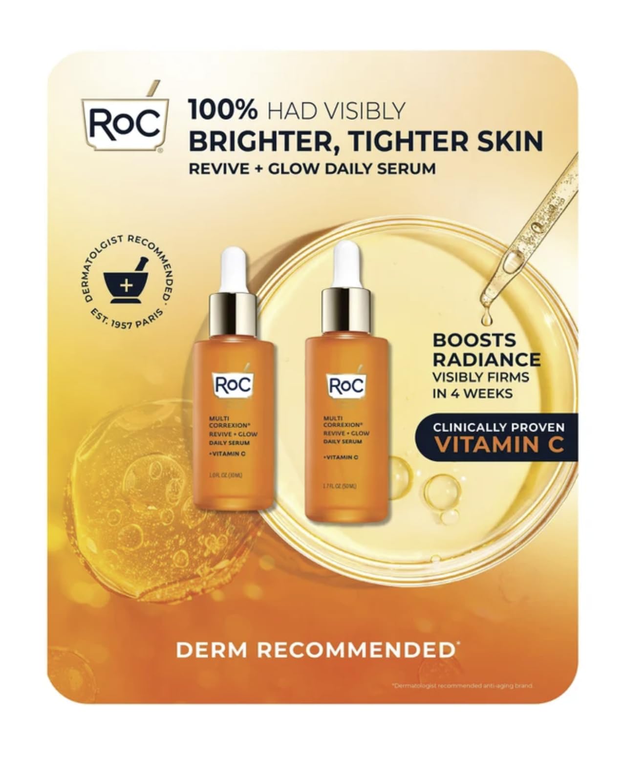 RoC Multi Correxion Revive and Glow serum set with 1 oz bottle for brightening