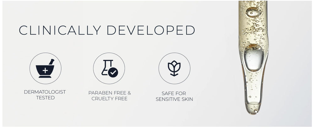RoC serum on skin close-up showing glow and even tone