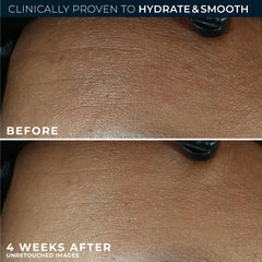 RoC Retinol Correxion Max Hydration Cream swatch-on-skin illustrating hydration coverage