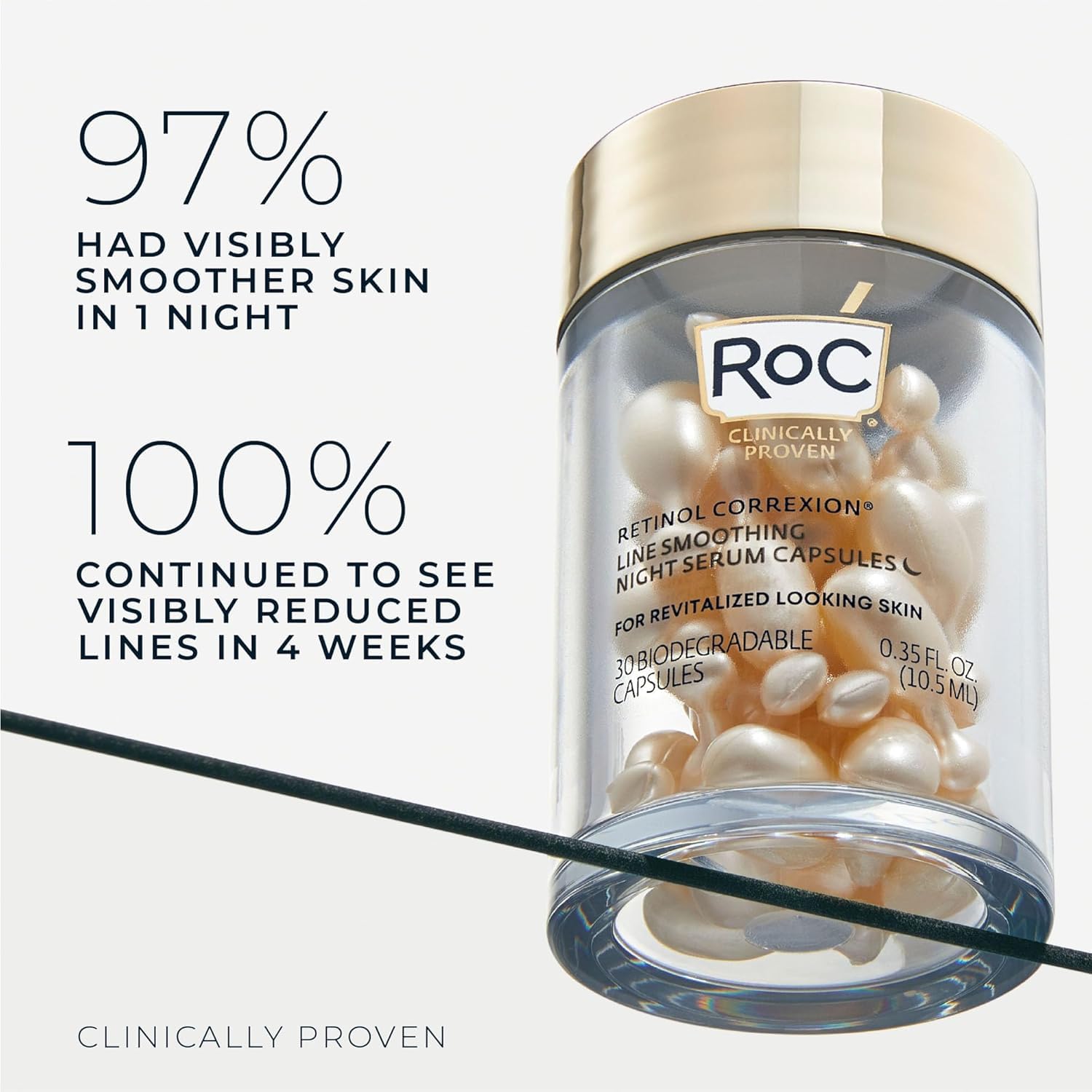 RoC night serum applied to clean face and neck
