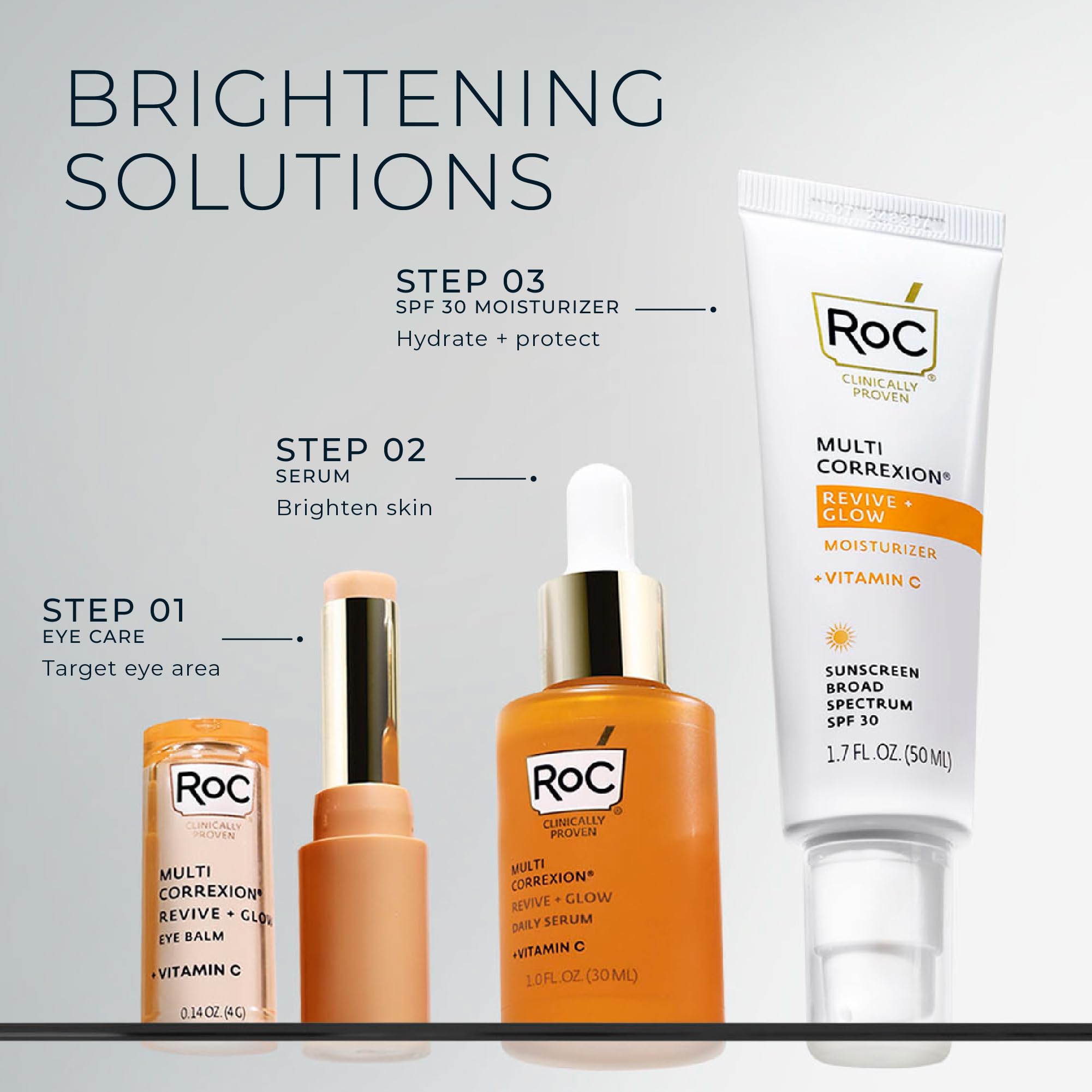 RoC SPF 30 daily sun protection supports luminous skin.