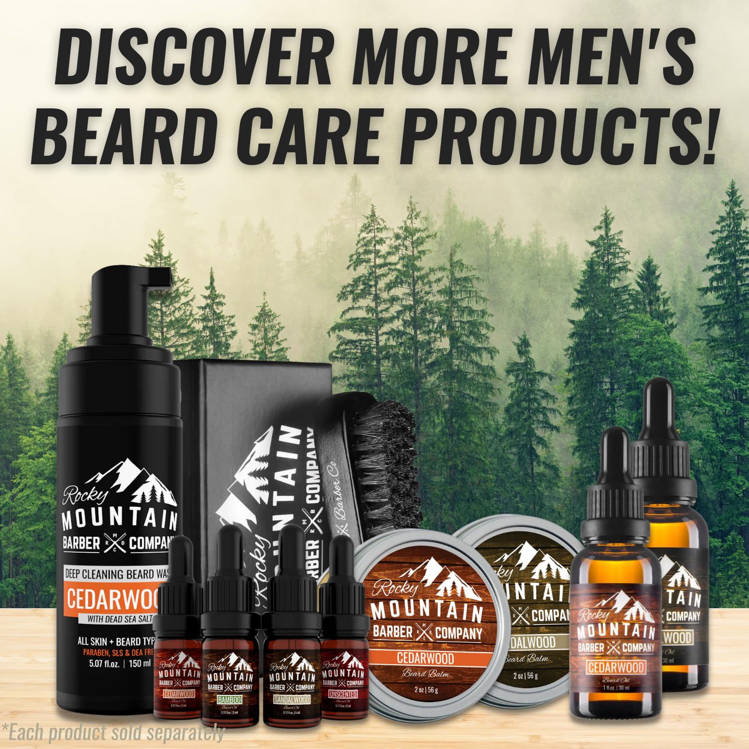 Rocky Mountain Barber Company Beard Balm nourishes with beeswax, jojoba, tea tree, and coconut oil.