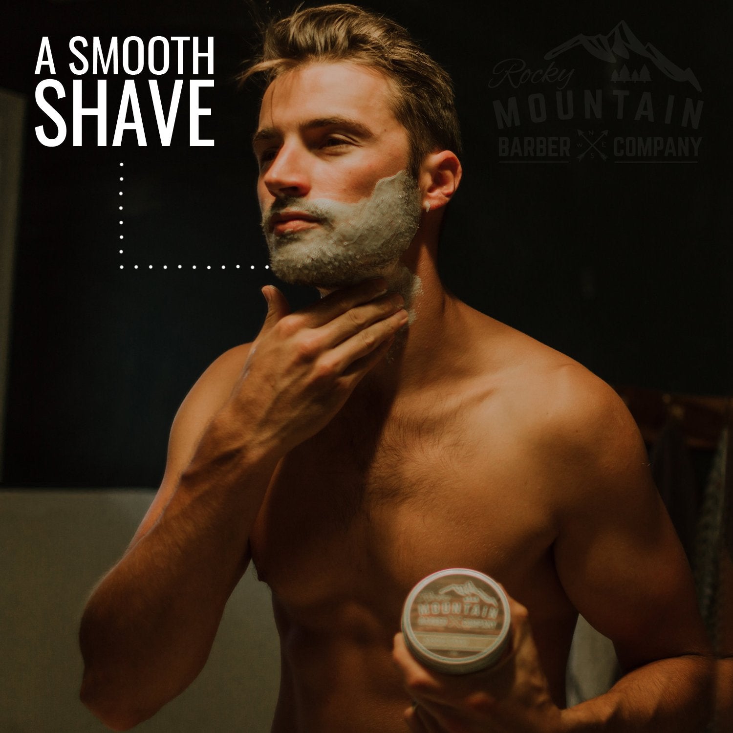 Rocky Mountain Barber Co display packaging emphasizing freshness