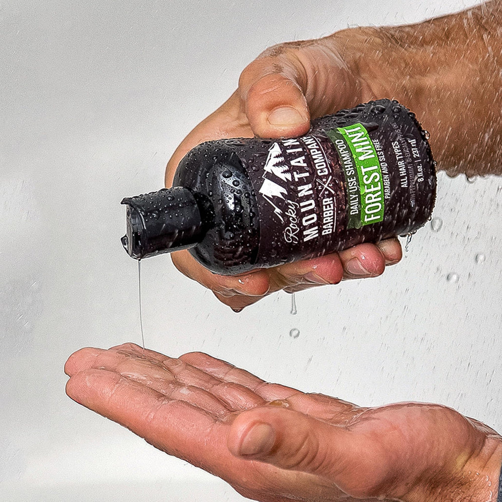 Champú Rocky Mountain Barber Company para uso diario con espuma fácil de enjuagar