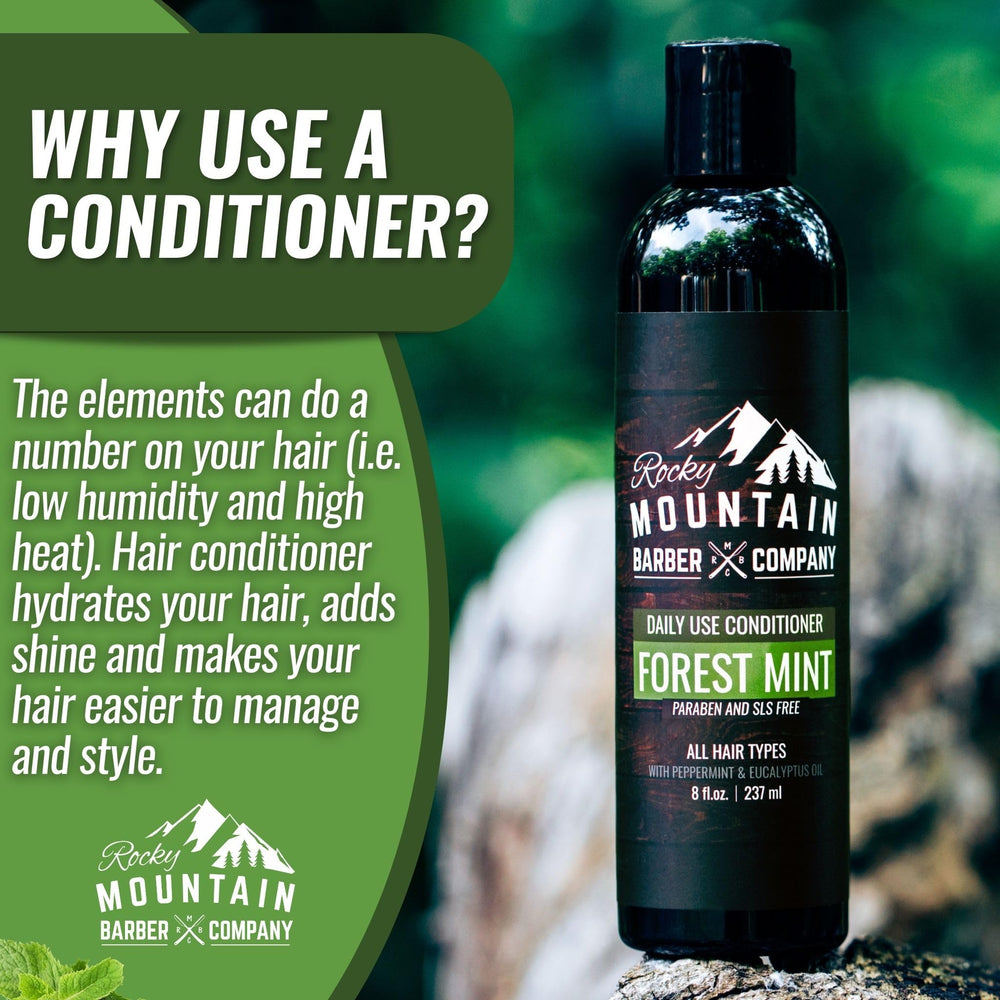 Condicionador Rocky Mountain Barber Company uso diario para cabello limpio