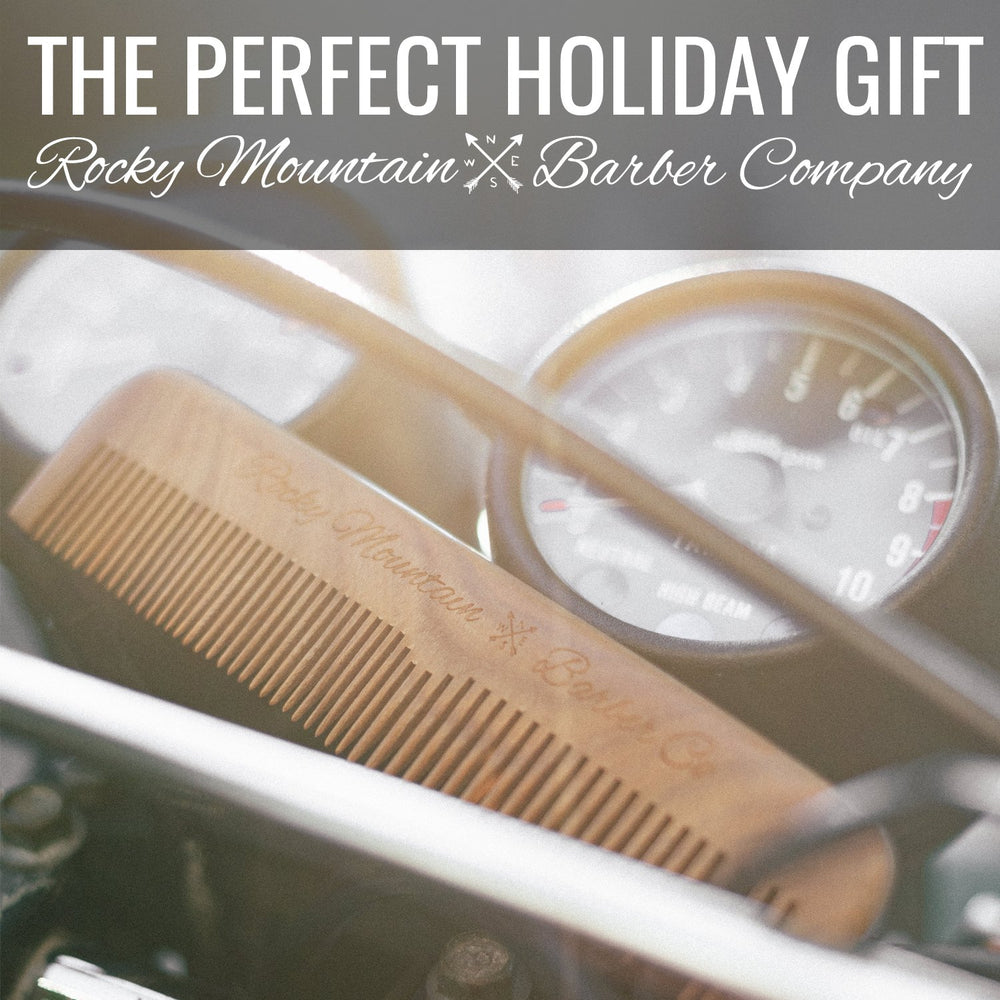Rocky Mountain Barber Company premium gift box packaging for gifting.