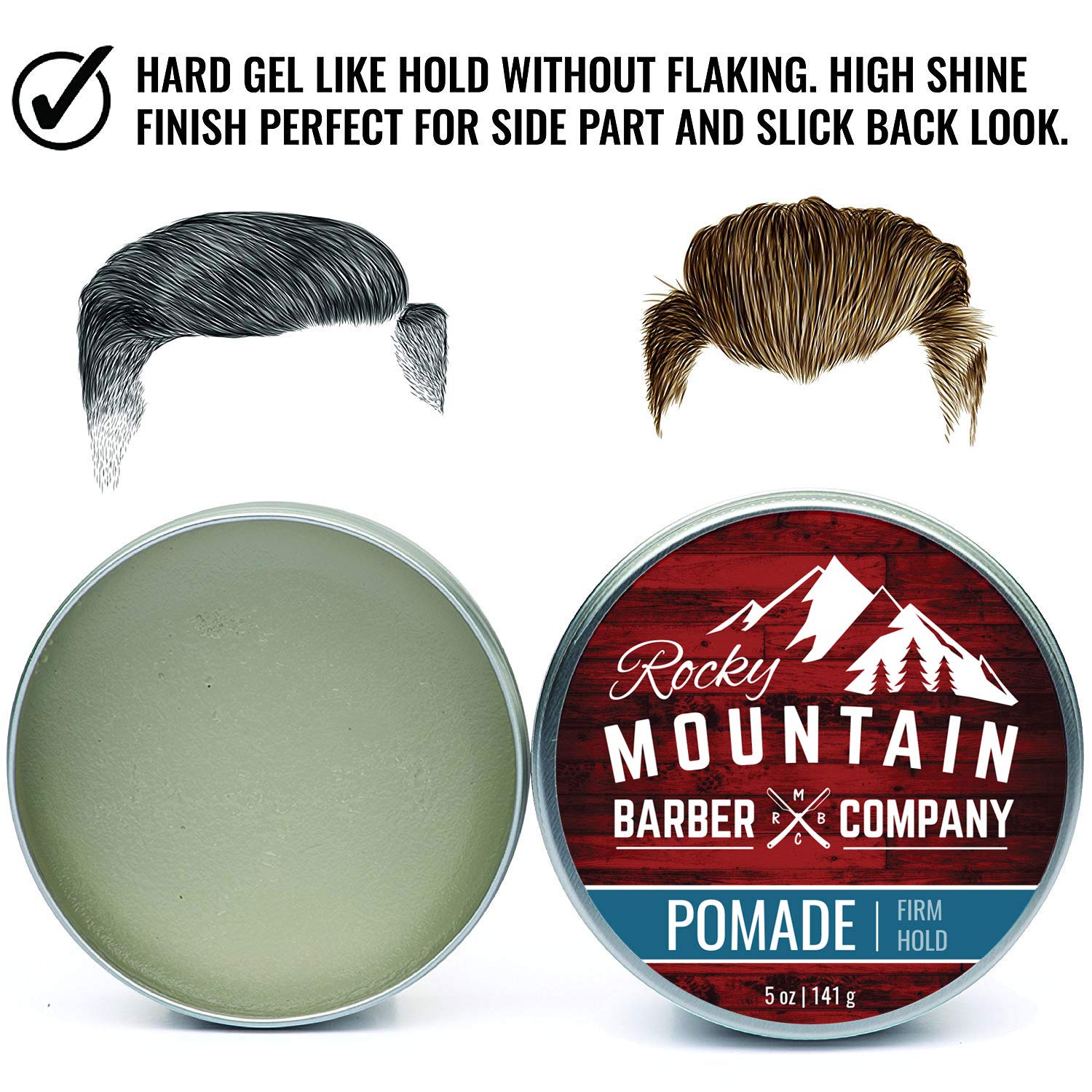 Rocky Mountain pomada: fijación fuerte para peinados contemporáneos.