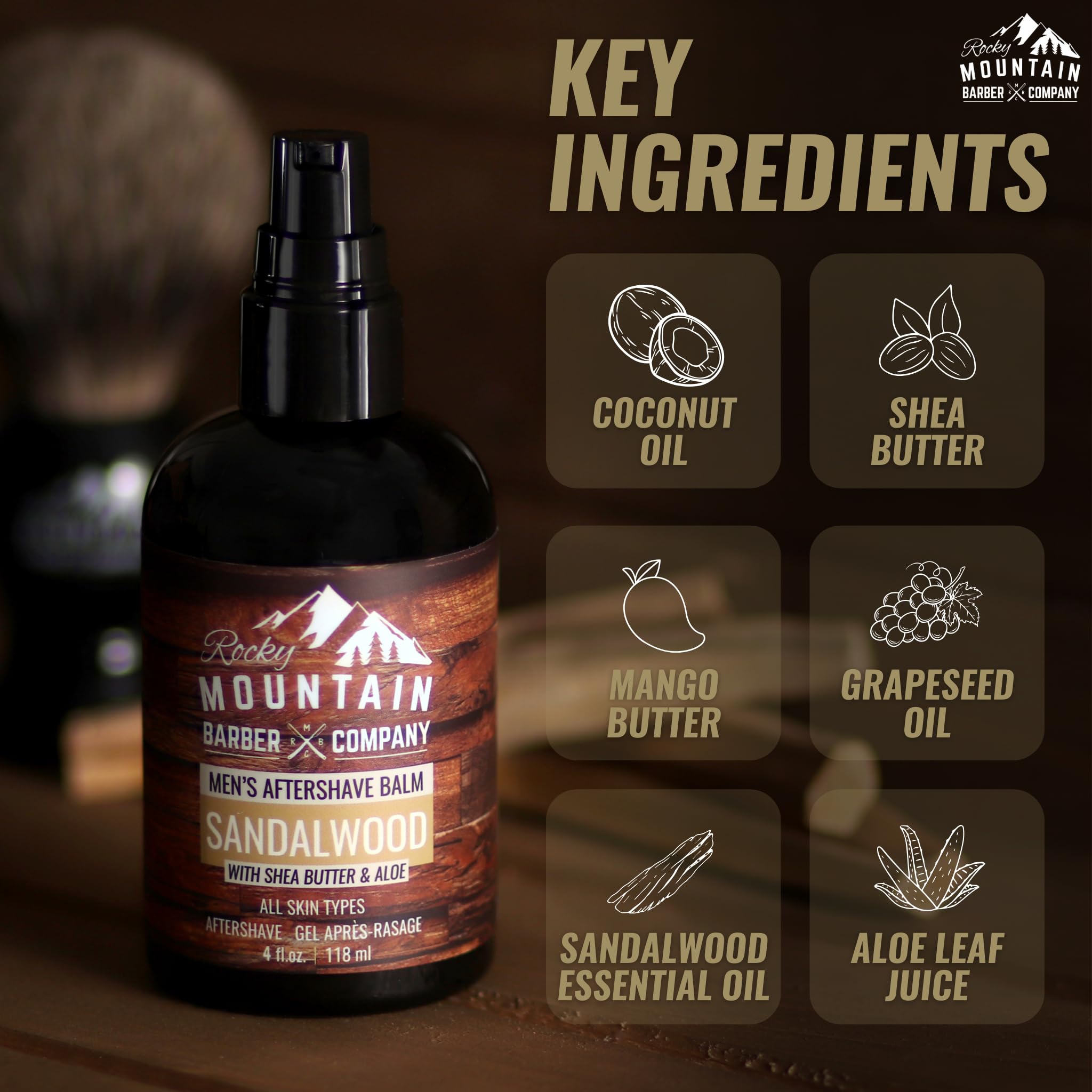 Rocky Mountain Barber Company shea butter ensures smooth, non-greasy finish