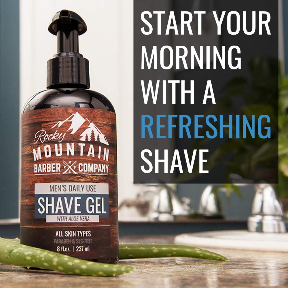 Rocky Mountain gel supports full shaves and precise lines
