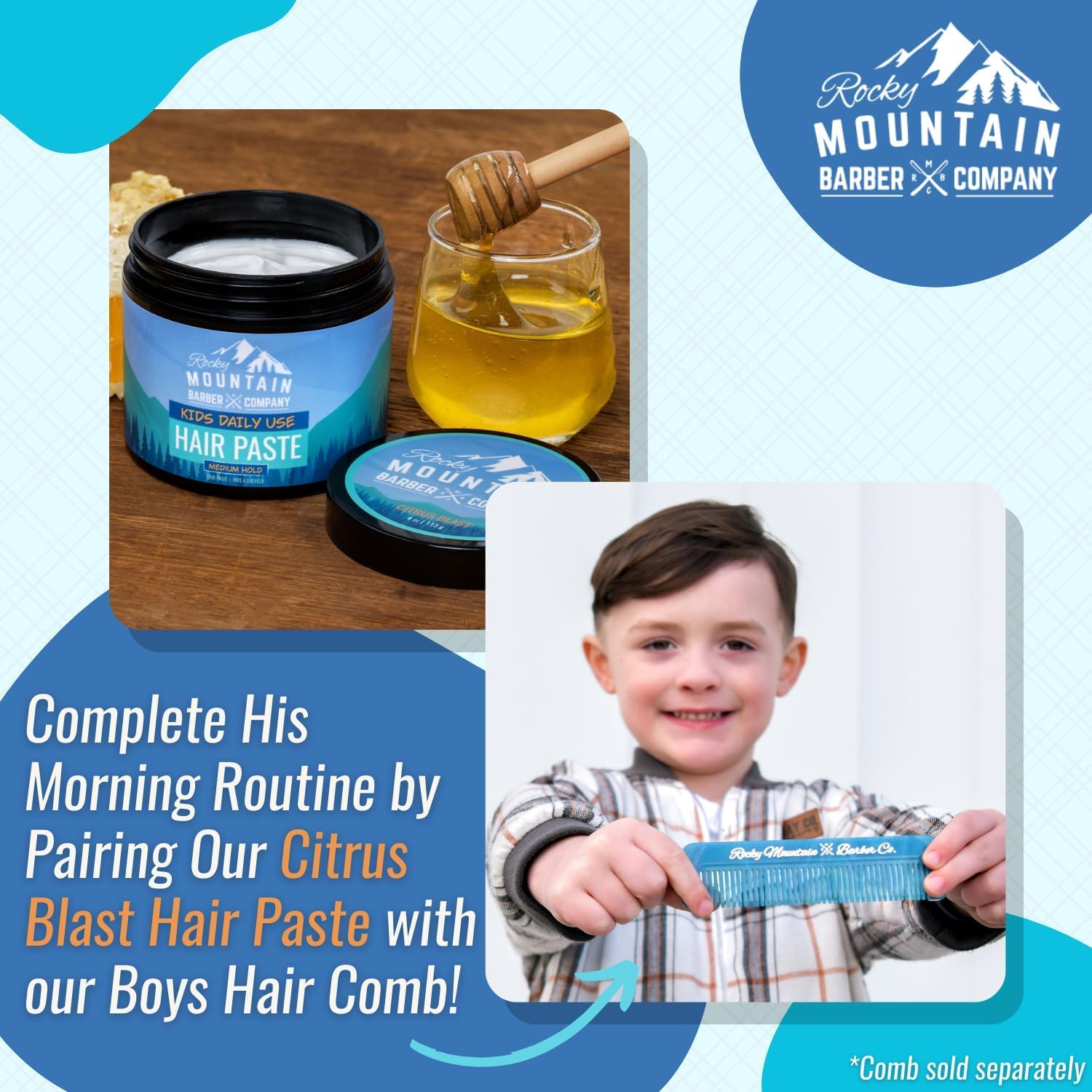 Fragancia natural sin artificiales de la pasta para niños Rocky Mountain Barber Company