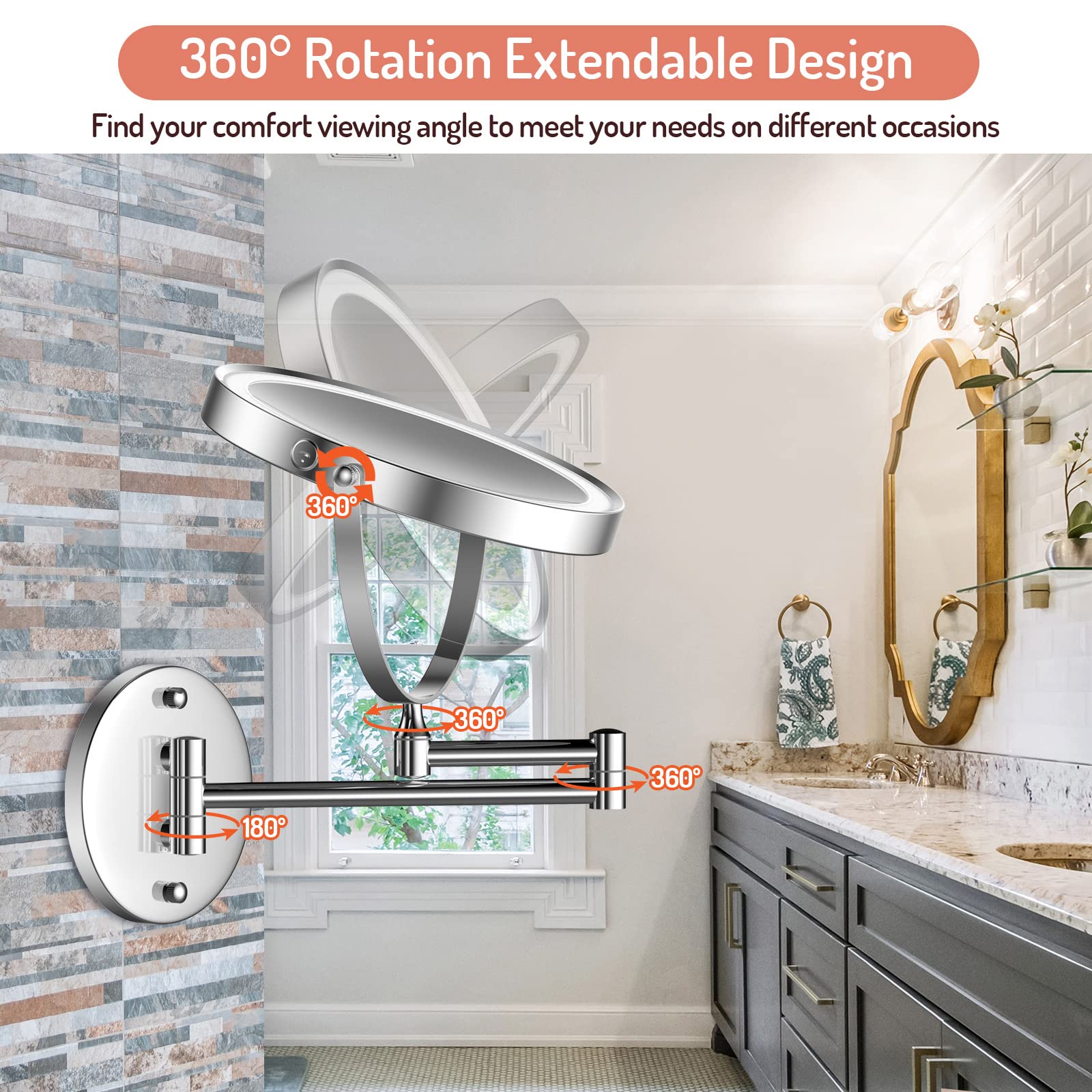 Rocollos extendable 360-degree swivel arm adjusts from any angle