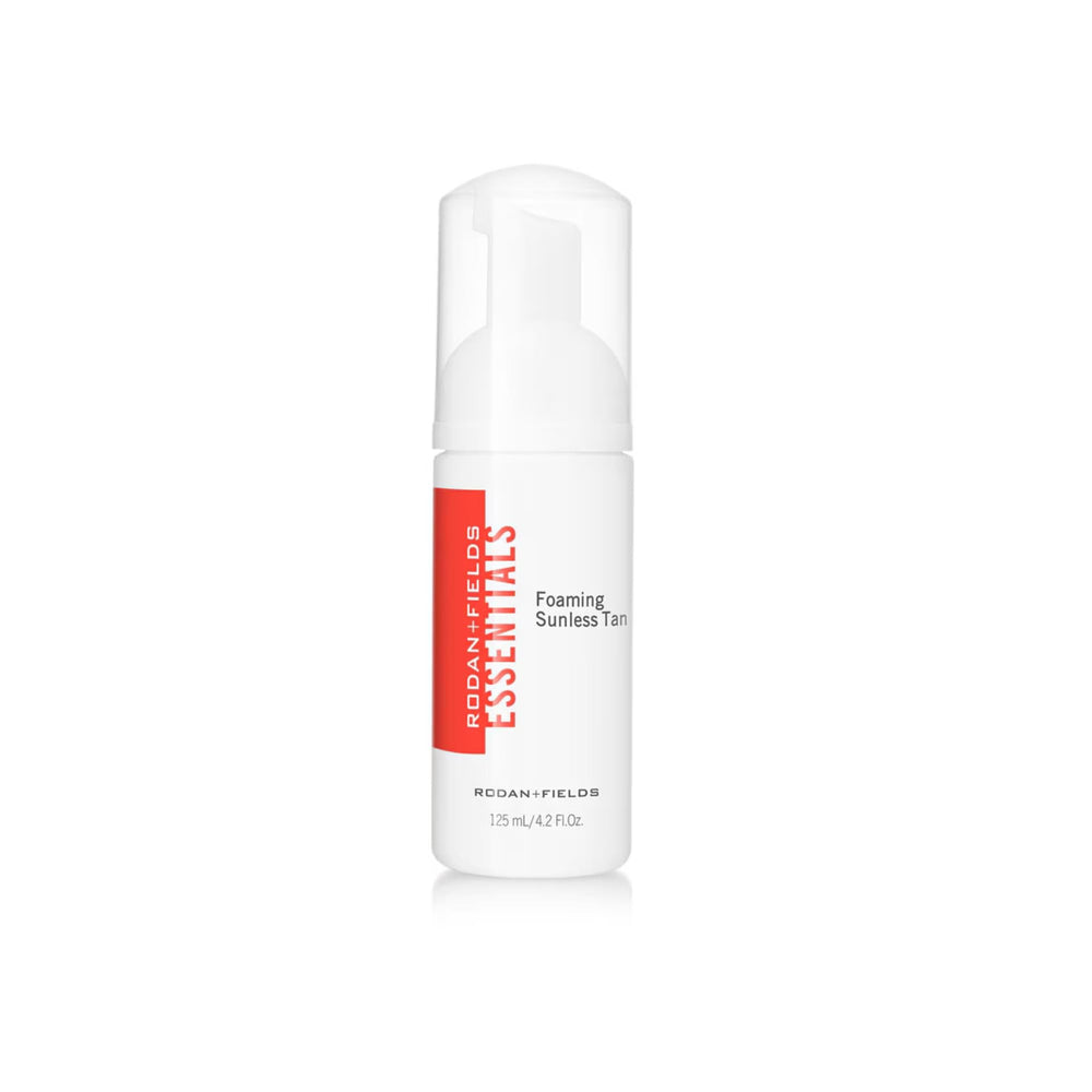 Rodan + Fields foaming sunless tan bottle foam for a natural sun kissed glow