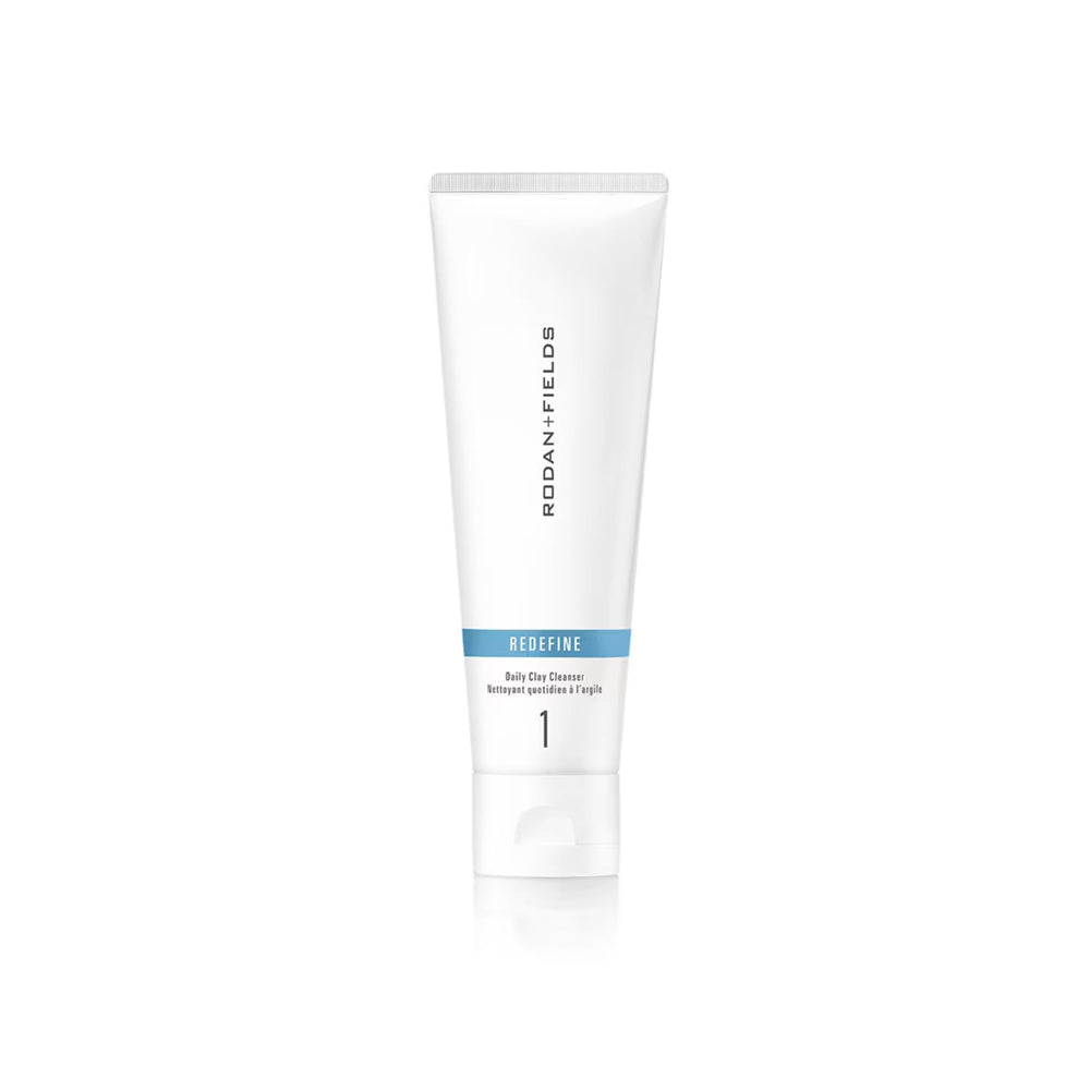 RODAN FIELDS Redefine Daily Face Clay Cleanser pour with gentle exfoliation for smoother pores.