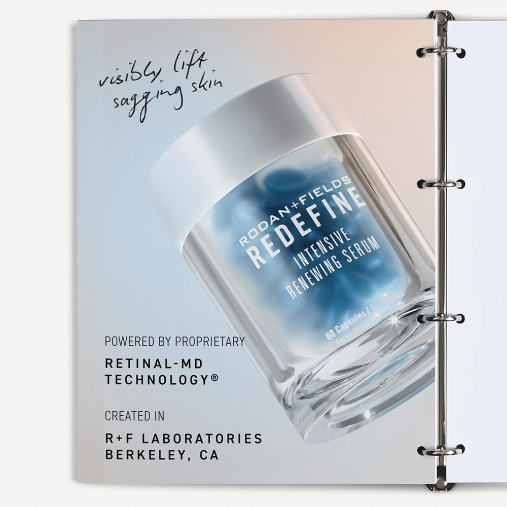 Rodan + Fields redefine serum capsule blister indicates vitamin A support