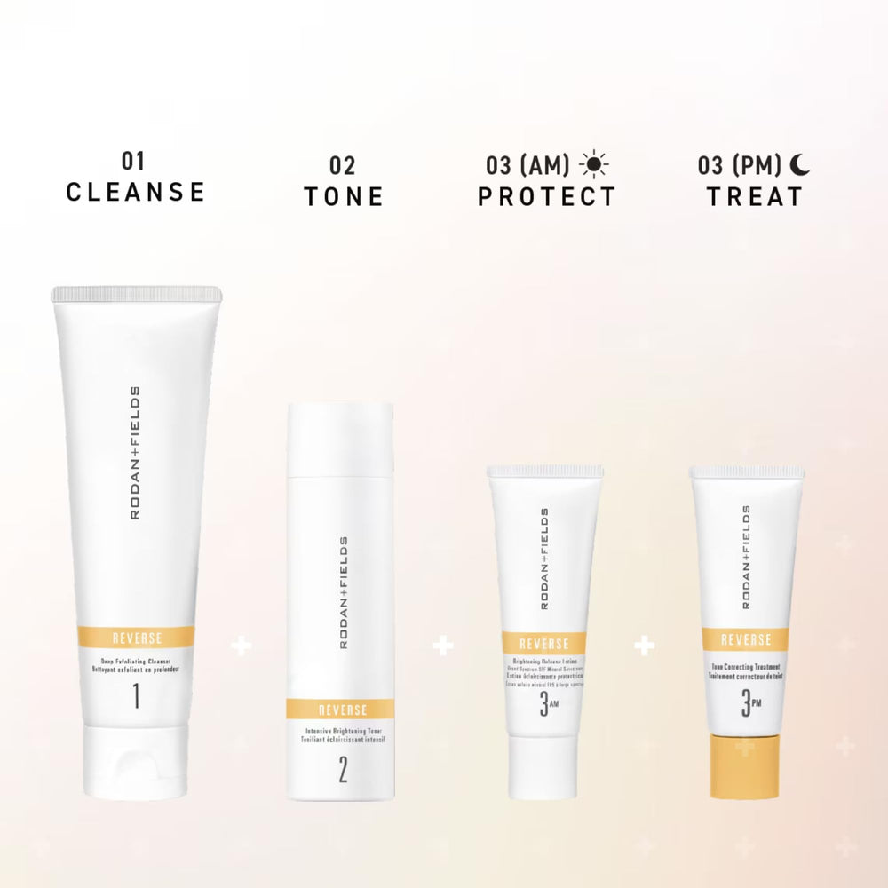 Rodan + Fields Reverse Deep Exfoliating Cleanser on skin showing radiance potential.