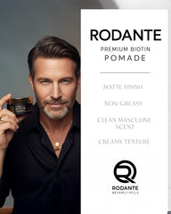 Rodante Beverly Hills Biotin pomade hands applying product for easy styling