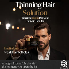 Rodante Beverly Hills Biotin pomade texture closeup showing even distribution