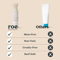 Roe Wellness reef-safe mineral sunscreen powder protects while preserving marine life.