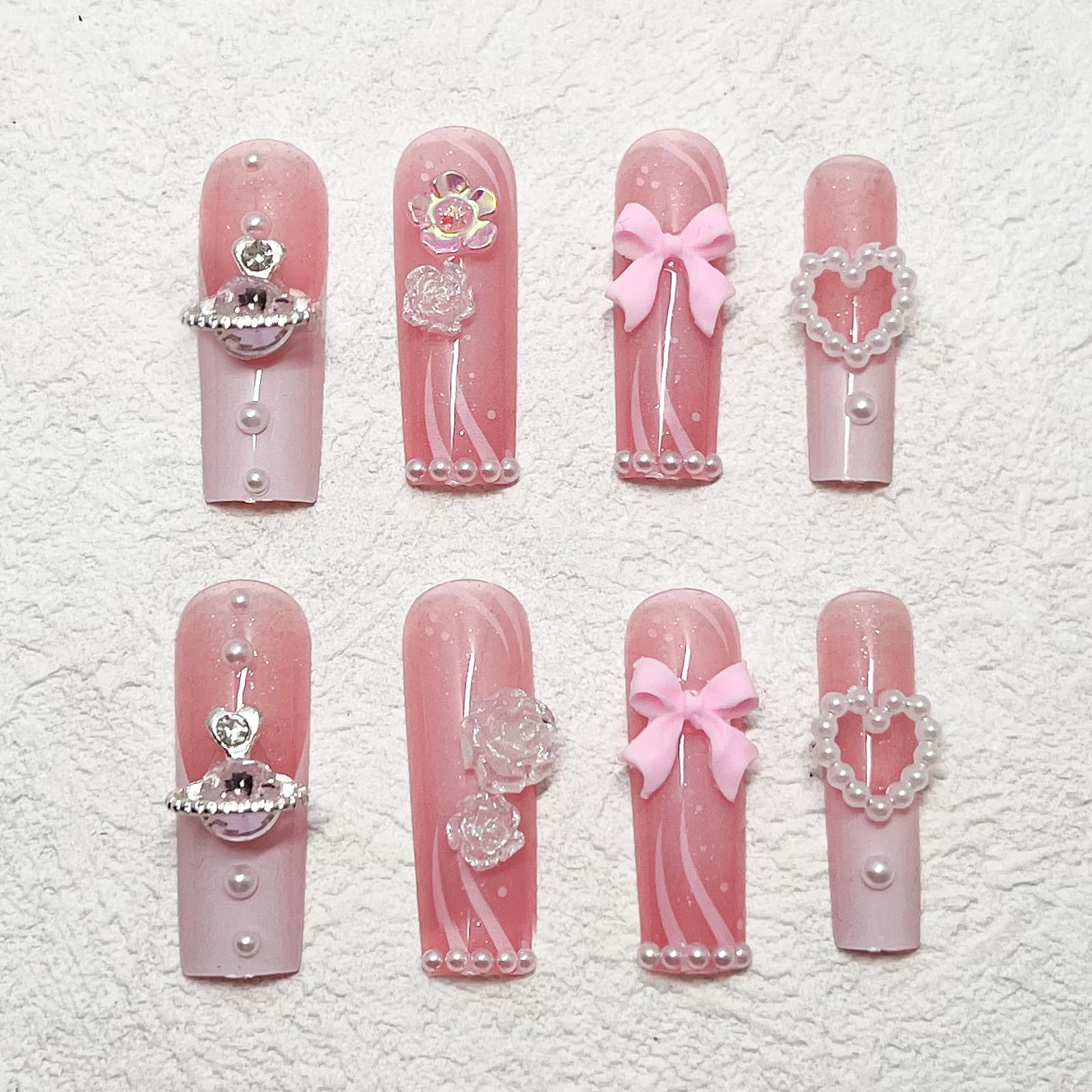 ROFIBUT uñas con rhinestones para acabado glamuroso