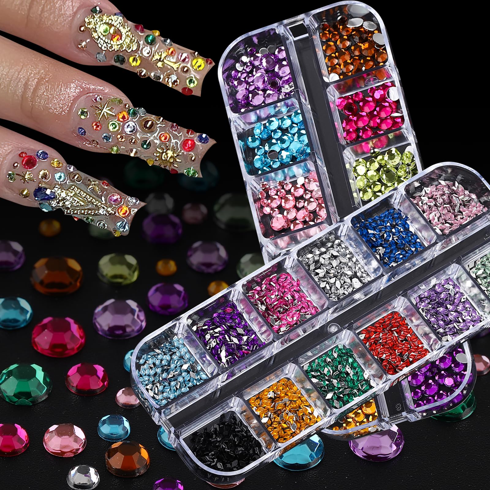 ROFIBUT DIY nail art inspiration on nails with sparkles