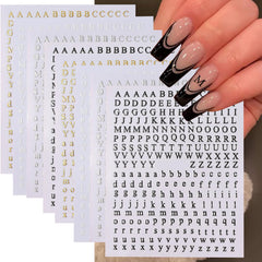 ROFIBUT letras uñas 3D en oro y plata para decoracion personalizada.