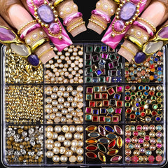 ROFIBUT luxury 3D nail charms 12 grids add vibrant color to nails