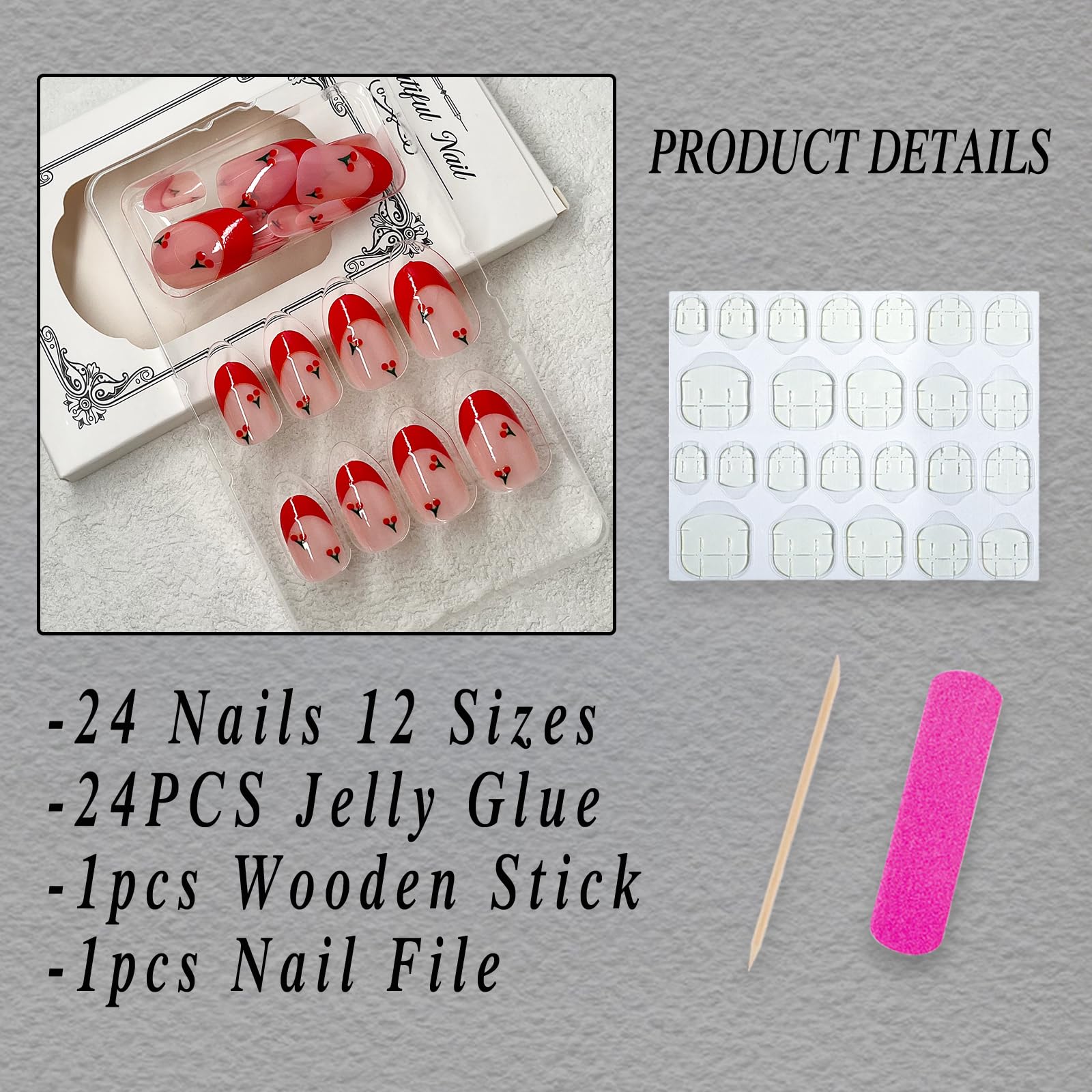 ROFIBUT kit de aplicación con pegamento jelly reutilizable para fijar uñas