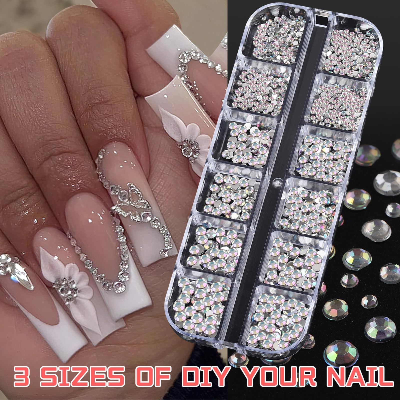 ROFIBUT varied-color crystals for versatile DIY crafts and nails
