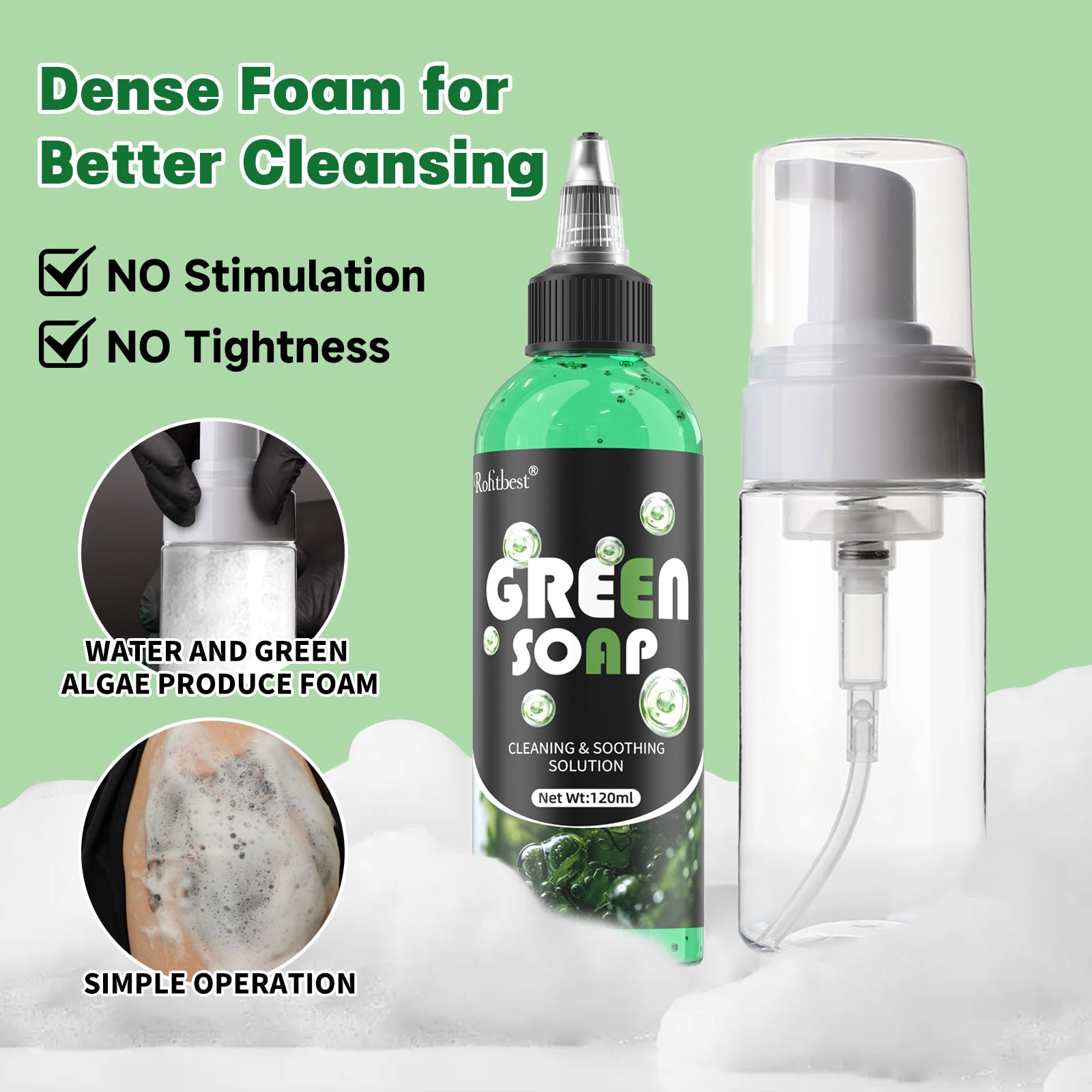 Rofitbest dosificador kit verde tatuaje: espuma con control.
