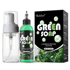Rofitbest Jabon Tatuaje Verde 4oz: botella espumosa para limpieza suave.