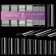 Rofran 700pcs tips uñas cuadradas sin curva, aspecto natural.